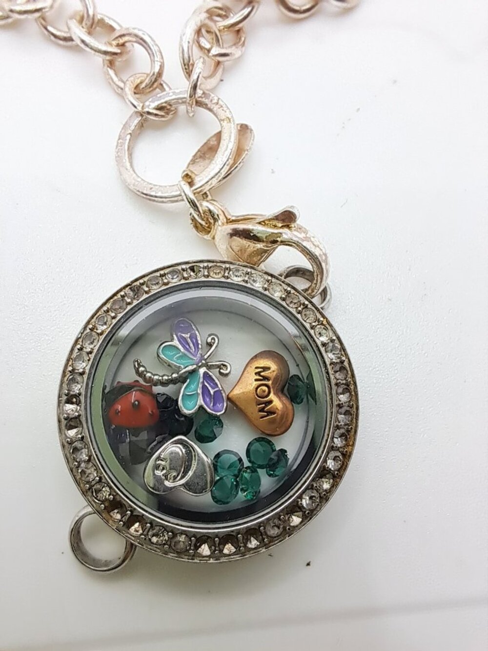 Mom Memory Locket Floating Charms Necklace